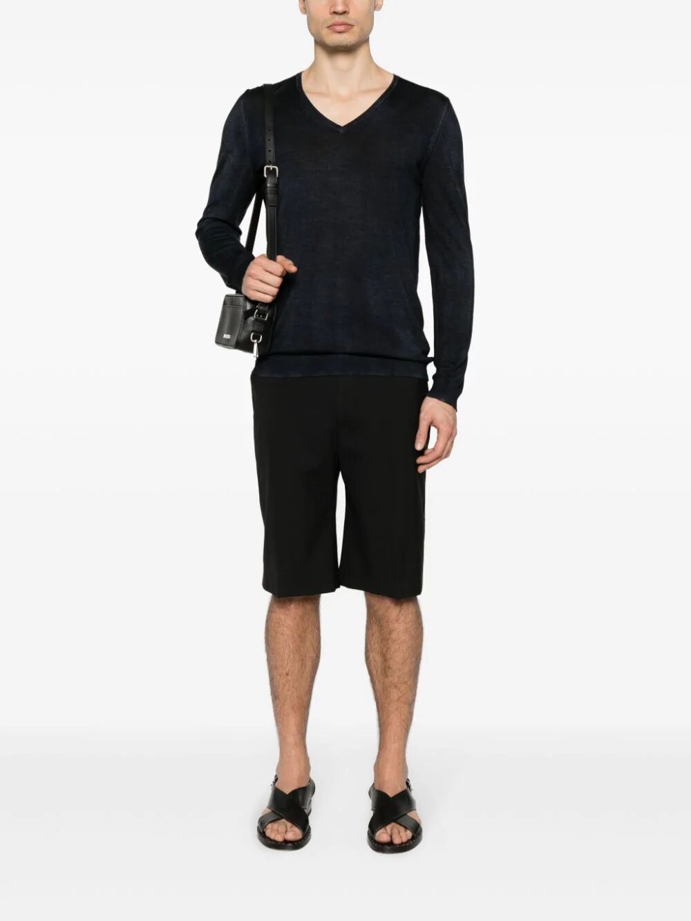 Camouflage Effect V Neck Pullover