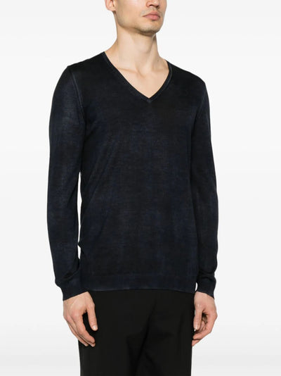 Camouflage Effect V Neck Pullover