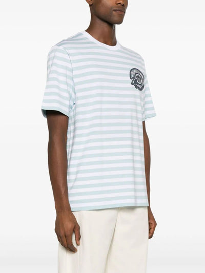 T-shirt Striped Jersey Fabric + Embroidered Versace Nautical Emblem