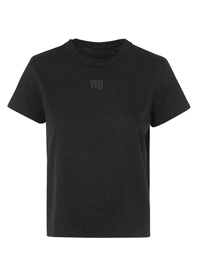 Essential Jersey Shrunk Tee With Puff Logo And Bound Neck