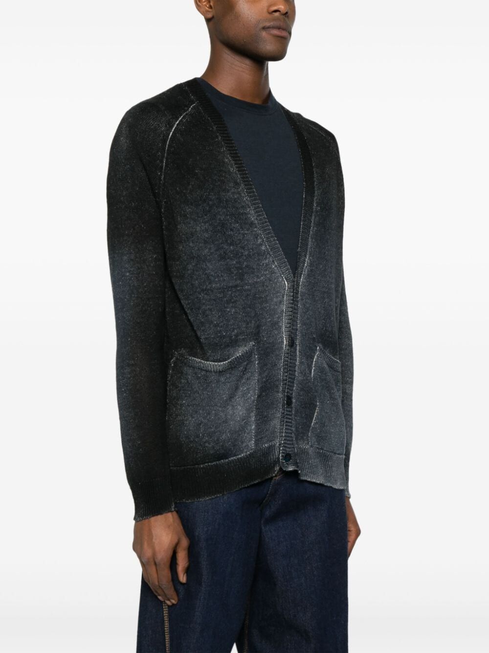 V Neck Cardigan With Shadows