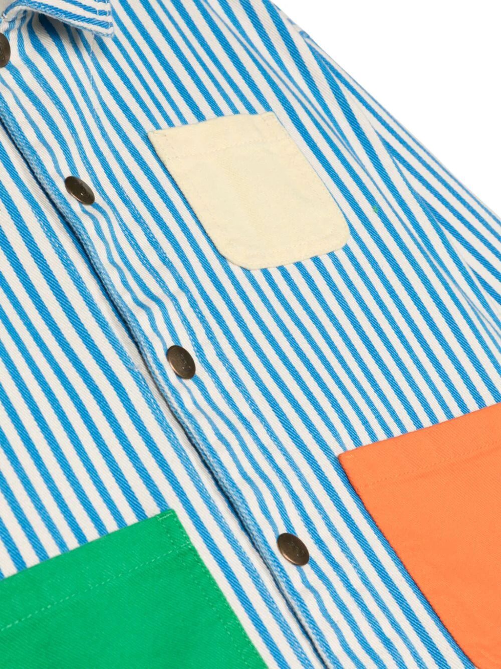 Striped Color Block Denim Jacket