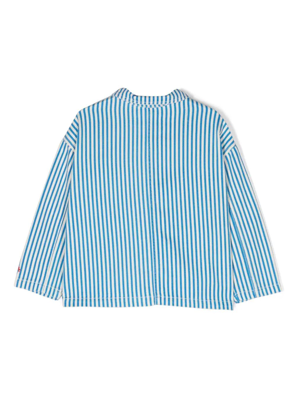 Striped Color Block Denim Jacket