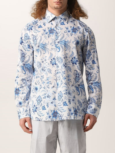Camicia Paisley Floreale In Cotone