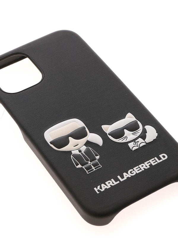 Cover Iphone 12mini Karl E Choupette Nera