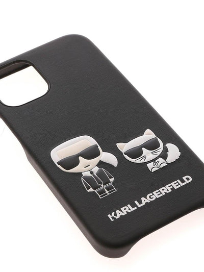 Cover Iphone 12mini Karl E Choupette Nera