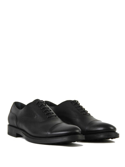 Oxford In Pelle Nera Con Logo