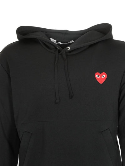 Felpa Con Cappuccio Red Heart Nera