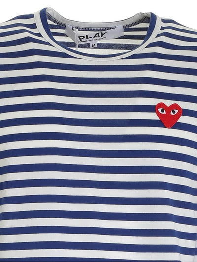 T-shirt Manica Lunga A Righe Blu E Bianca