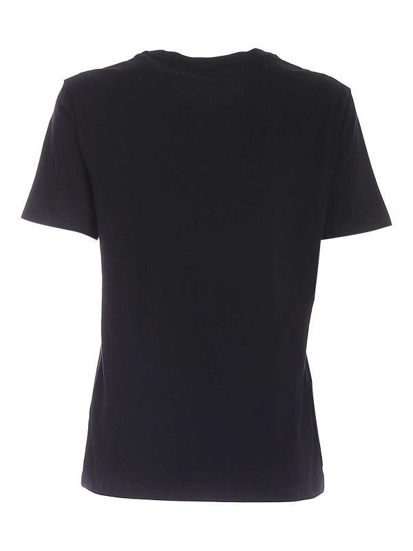 T-shirt Con Logo In Velluto Nera