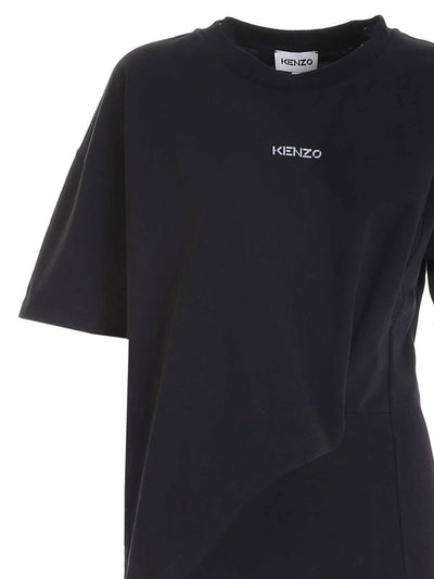 Mini Abito Nero Con Stampa Logo