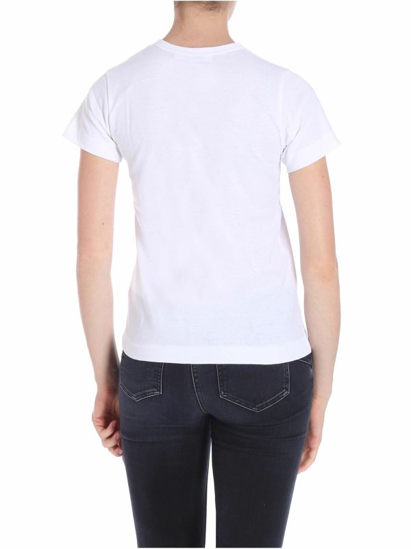 T-shirt Bianca Stampa Logo Nera