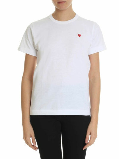 T-shirt Bianca Con Cuore Rosso
