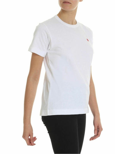 T-shirt Bianca Con Cuore Rosso