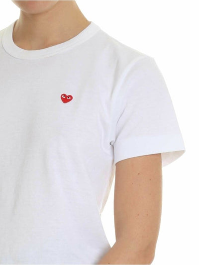 T-shirt Bianca Con Cuore Rosso
