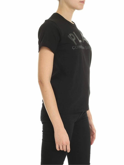 T-shirt Nera Stampa Comme Des Garcons Play