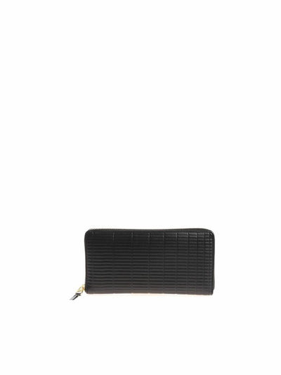 Portafoglio Nero Zip Around Lavorazione Retta