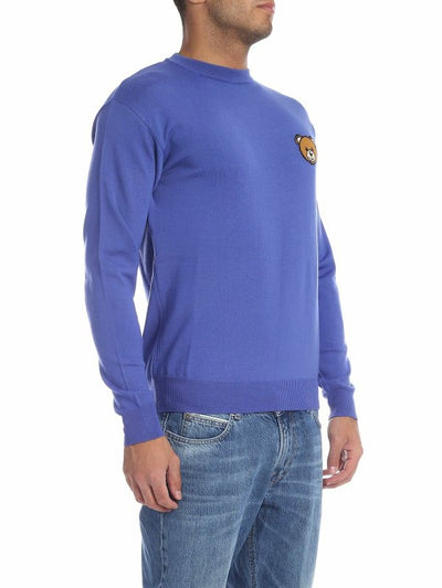Pullover Blu Avio Con Moschino Teddy Bear