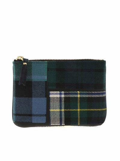 Pochette Verde E Blu Motivo Tartan