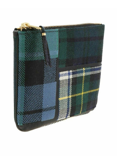 Pochette Verde E Blu Motivo Tartan