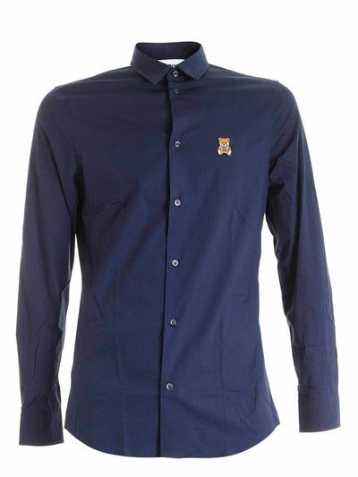 Camicia Blu Con Patch Teddy Bear