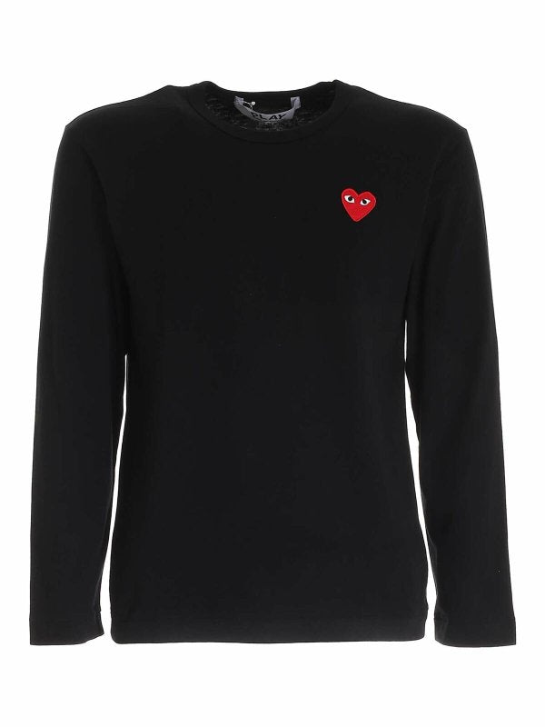 T-shirt Manica Lunga Nera Logo Heart