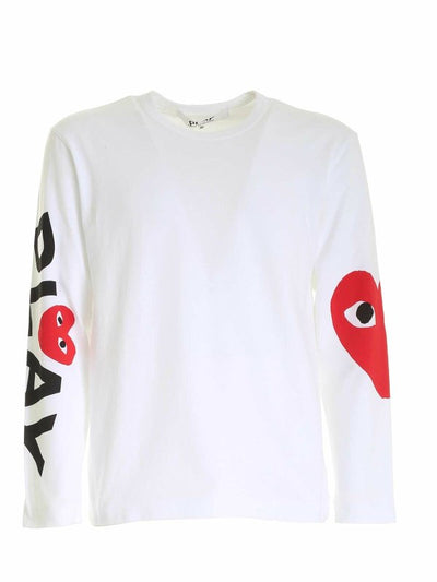 T-shirt Manica Lunga Bianca Logata