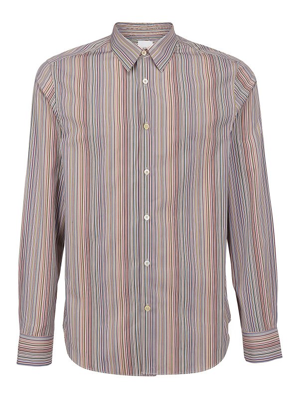Camicia Multicolore A Righe In Cotone