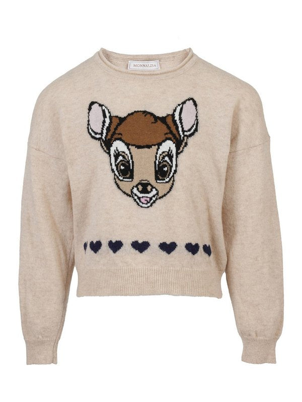 Maglione Con Cerbiatto Intarsiato