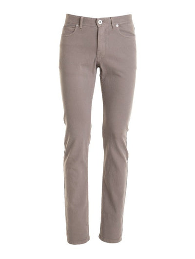 Jeans Beige In Cotone Elasticizzato
