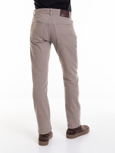Jeans Beige In Cotone Elasticizzato