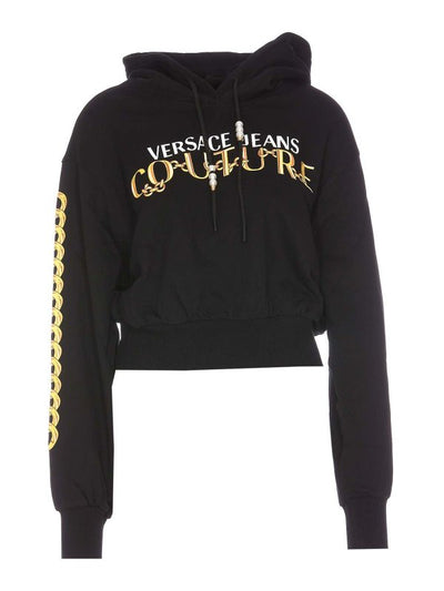 Felpa Cropped Con Stampa Logo Catena