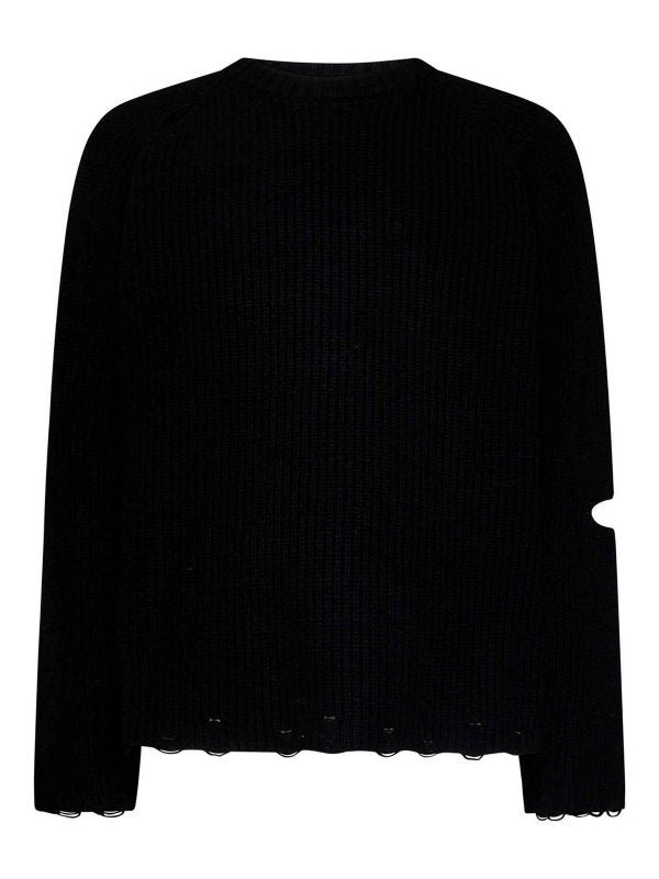 Maglione Girocollo Nero In Lana