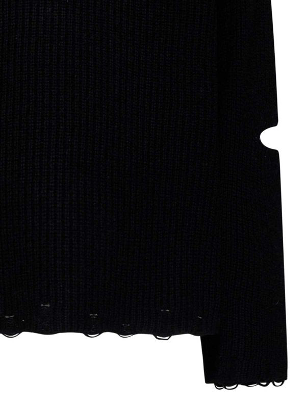 Maglione Girocollo Nero In Lana