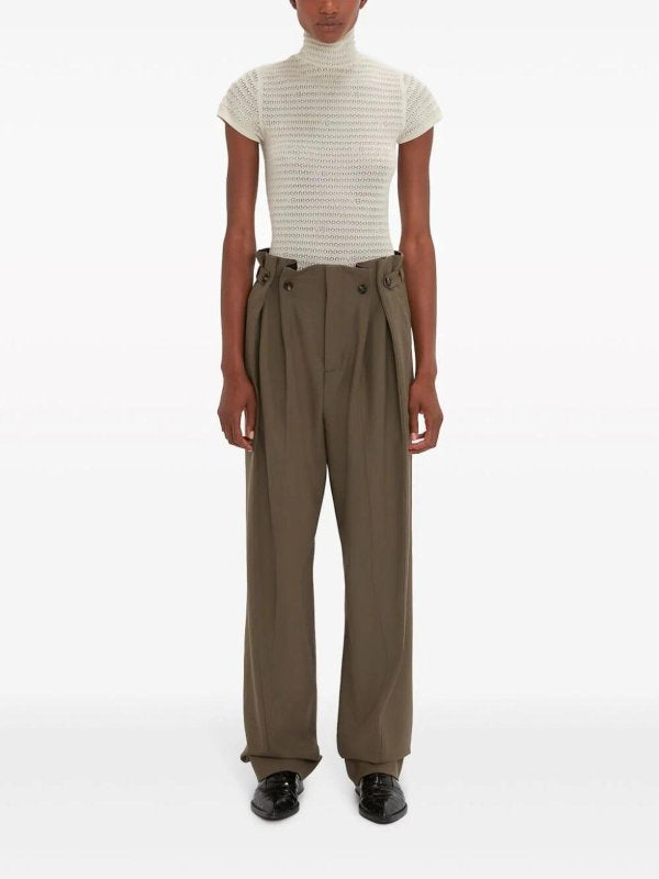 Pantaloni Pratici Con Vita Arricciata