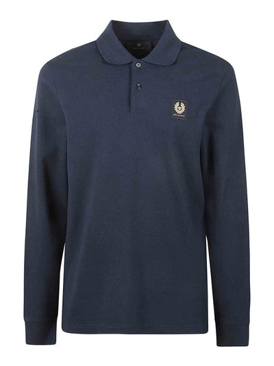 Polo A Costine Con Logo A Manica Lunga