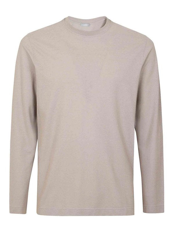 Tshirt Lunga A Costine Color Ghiaccio