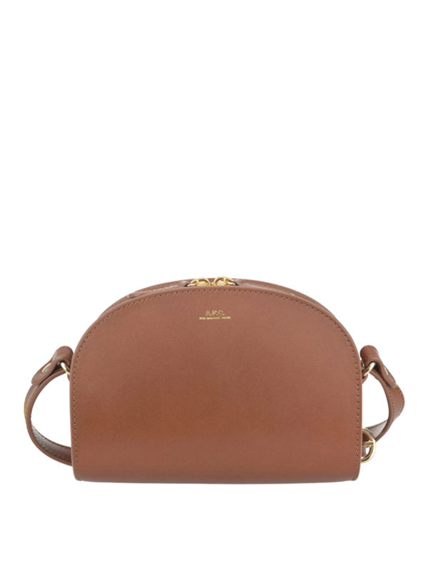 Borsa Marrone A Mezza Luna In Pelle