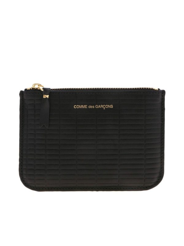 Pochette Mini Nera Con Motivo Geometrico