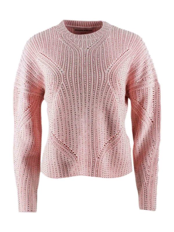 Pullover Con Strass Rosa