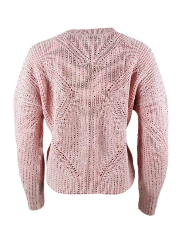 Pullover Con Strass Rosa