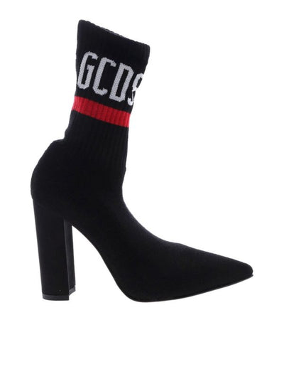 Stivaletto A Calzino Nero Con Logo Gcds