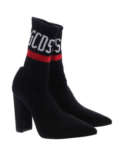 Stivaletto A Calzino Nero Con Logo Gcds
