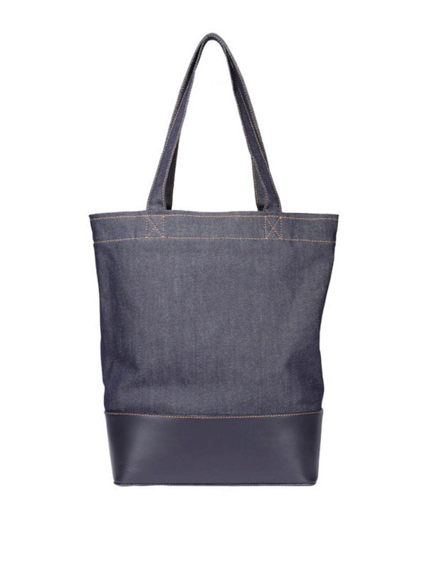 Shopper Axel In Denim E Pelle