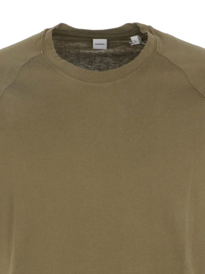 T-shirt Verde Con Etichetta Logo