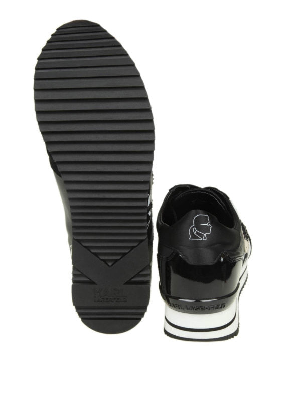 Sneaker In Pelle E Camoscio Con Patch Karl