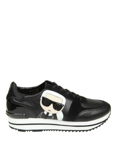 Sneaker In Pelle E Camoscio Con Patch Karl