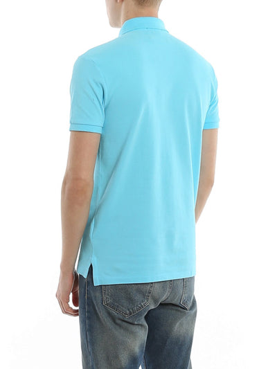 Polo In Cotone Slim Azzurra