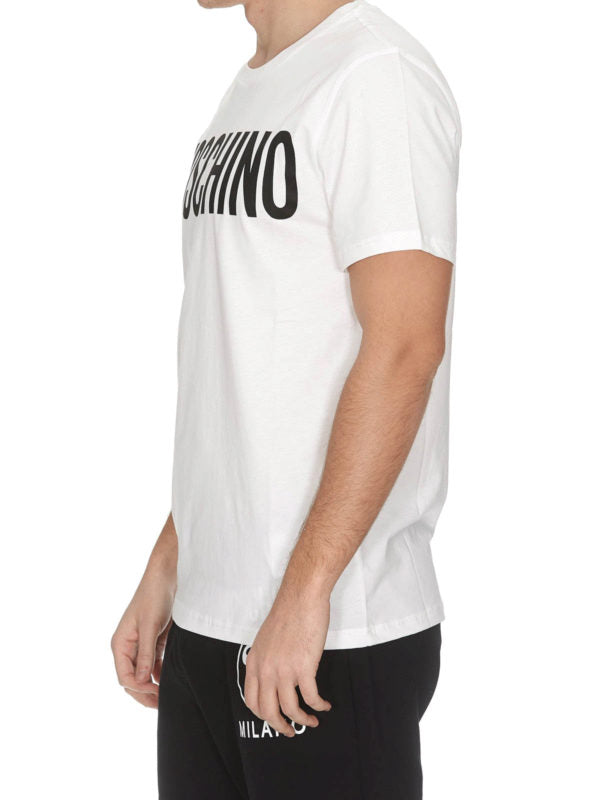 T-shirt Bianca Con Stampa Moschino